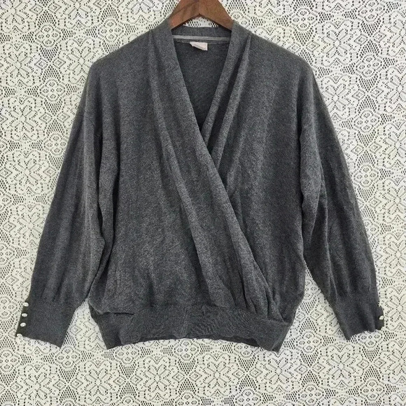 Chico's Wrap Sweater Women's 2/ L Gray - Picture 1 of 8